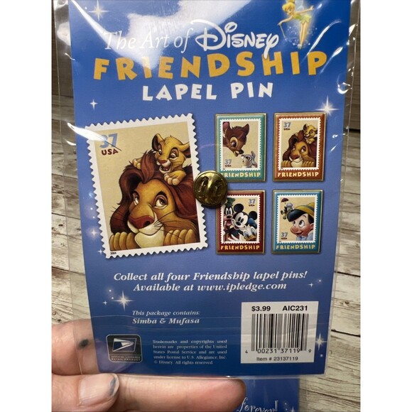 NIP Disney USPS Stamps Friendship Lapel Pins - Lot of 4 RARE! RETIRED! - Picture 4 of 14